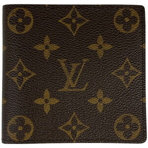 Louis Vuitton Porte Bie Carte Monet Bi fold Wallet Billfold Brown